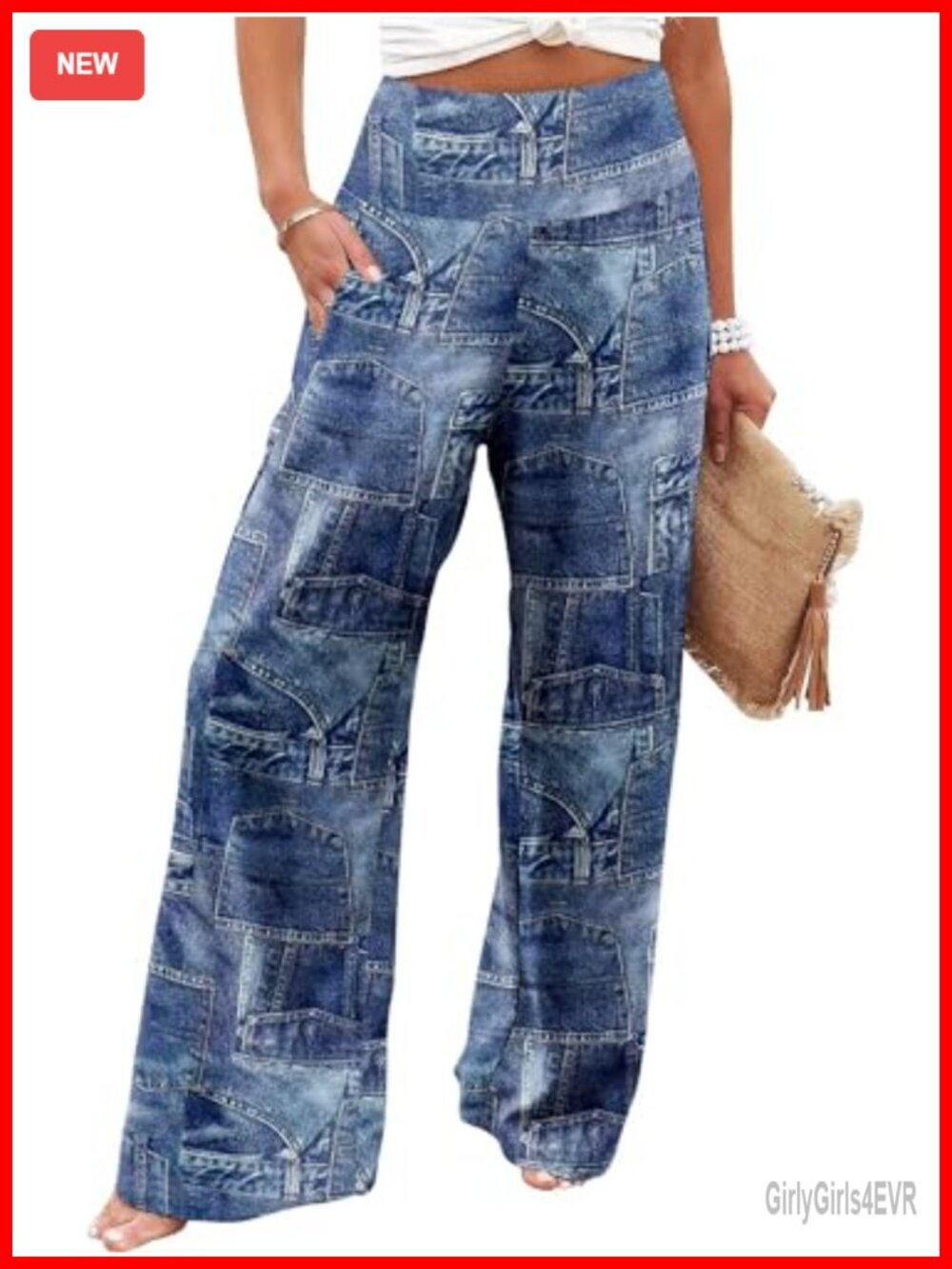 Women's Palazzo Lounge Pants Wide Leg High Waist Flowy Pants with Pockets